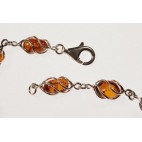 Bracelet ambre et argent Volière