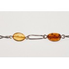 Bracelet ambre et argent Sunshine