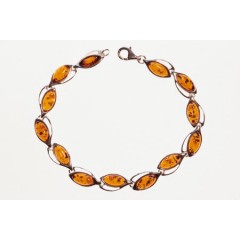 Bracelet ambre et argent Angélina