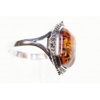 Bague ambre et argent Caroline