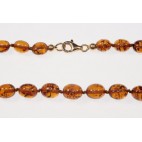 Collier ambre olives cognac 58 cm