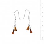 Boucles d'oreilles ambre et argent Gypsiane