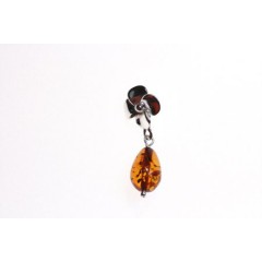 Pendentif ambre et argent Saga