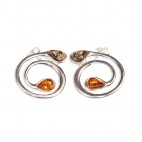 Boucles d'oreilles ambre et argent Celtica