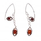 Boucles d'oreilles ambre bicolores