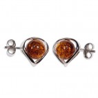 Boucles d'oreilles ambre et argent Lana