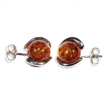 Boucles d'oreilles ambre et argent Eternelle