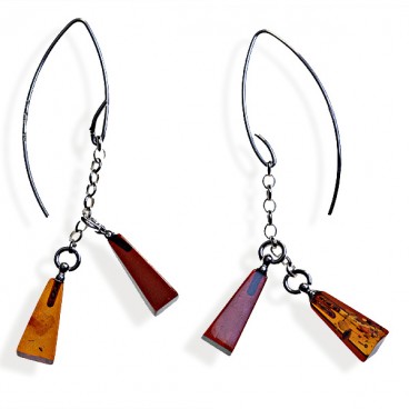 Boucles d'oreilles ambre et argent Gypsiane