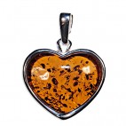 Pendentif ambre coeur classique