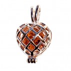 Pendentif ambre Coeur secret