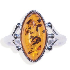 Bague ambre et argent Anaeg