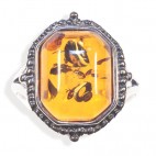 Bague ambre et argent Caroline