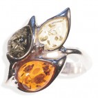 Bague ambre et argent Flamrock