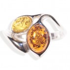 Bague ambre orchidée