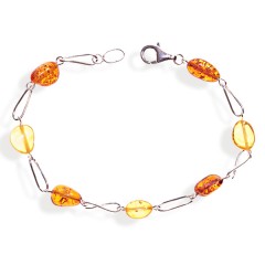 Bracelet ambre et argent Sunshine