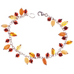 Bracelet ambre et argent Pampilles