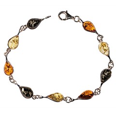 Bracelet ambre et argent Calypso