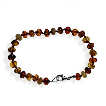 Bracelet ambre perles multicolores