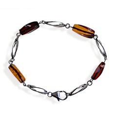 Bracelet ambre et argent Youta