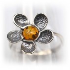 Bague Ambre Fleur