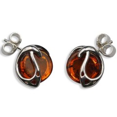 Boucles d'oreilles ambre et argent Jolwenn