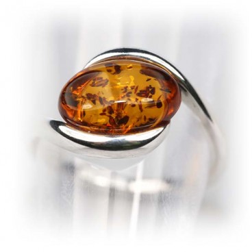 Bague ambre et argent Isey