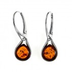 Boucles d'oreilles ambre et argent Faustine