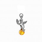 Pendentif ambre et argent Ange