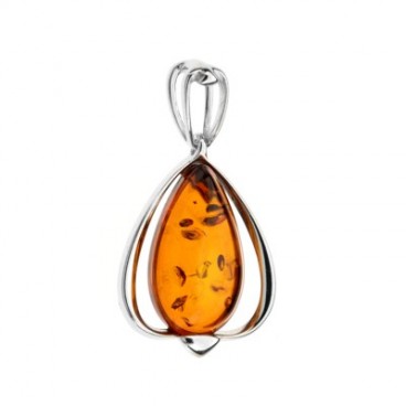 Pendentif ambre et argent Isabelle