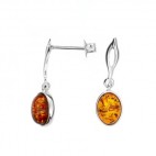 Boucles d'oreilles ambre et argent Ibiza