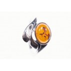 Bague ambre et argent Saint Michel