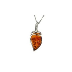 Pendentif ambre et argent Délia