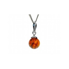 Pendentif ambre et argent Perle d'ambre
