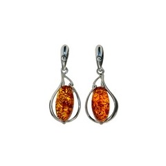 Boucles d'oreilles ambre et argent Vickie