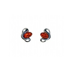 Boucles d'oreilles ambre et argent Echo