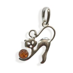 Pendentif ambre et argent Minette