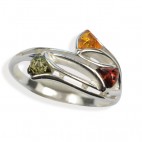 Bague ambre et argent Brynhild Multicolore