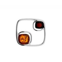 Pendentif ambre et argent 70'S