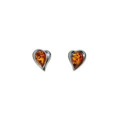 Boucles d'oreilles ambre et argent Cool Coeur