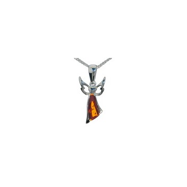 Pendentif ambre et argent Archange