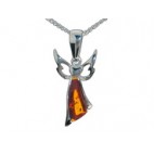 Pendentif ambre et argent Archange