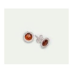 Boucles d'oreilles ambre et argent Éllie