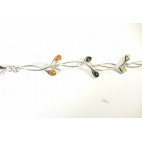 Bracelet ambre et argent Entrechats multicolore